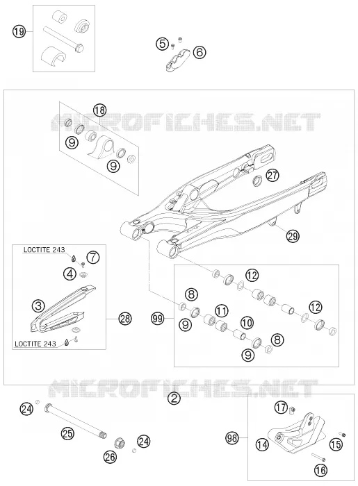 BRAS OSCILLANT  KTM MOTO 200 2009 XC-W  200 XC-W