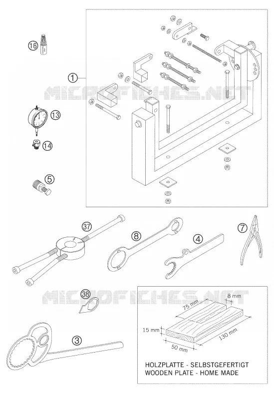 OUTILLAGE SPECIFIQUE (MOTEUR) KTM MOTO 200 2009 XC-W  200 XC-W