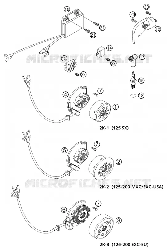 ALLUMAGE KTM MOTO 200 2001 MXC  200 MXC