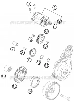 DEMARREUR ELECTRIQUE KTM MOTO 350 2014 FREERIDE  FREERIDE 350