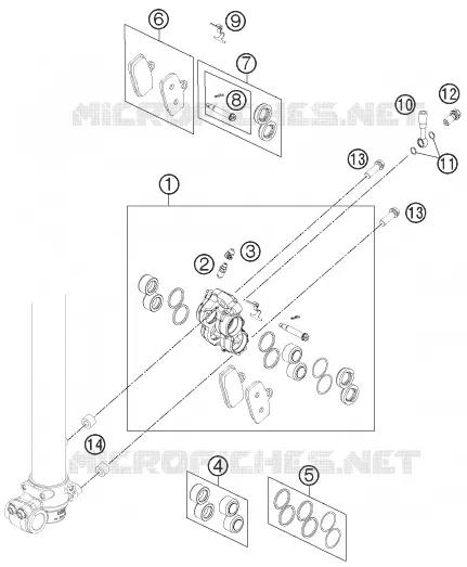 ETRIER DE FREIN AVANT KTM MOTO 250 2015 FREERIDE  FREERIDE 250 R