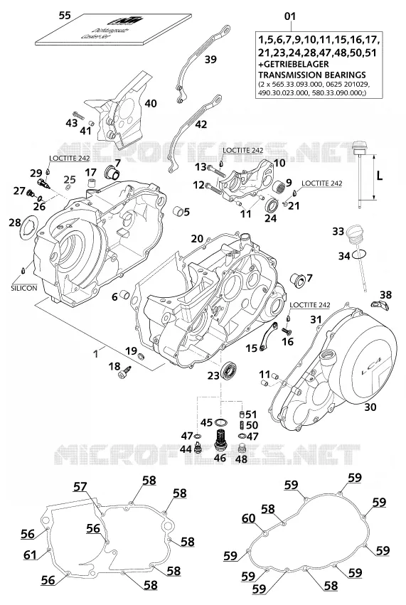 CARTER MOTEUR KTM MOTO 640 2001 ENDURO  640 LC4-E