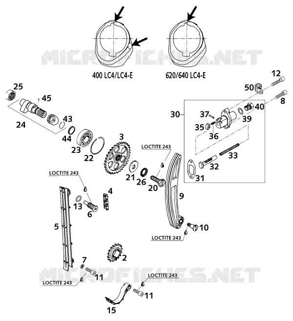 DISTRIBUTION KTM MOTO 640 2000 ENDURO  640 LC4-E