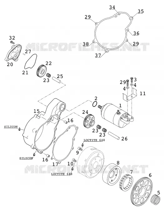 DEMARREUR ELECTRIQUE KTM MOTO 640 2001 ENDURO  640 LC4