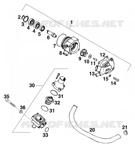 POMPE A EAU KTM MOTO 640 1999 ENDURO  640 LC4