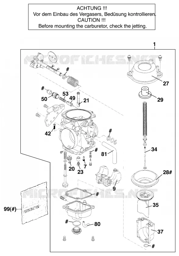 CARBURATEUR KTM MOTO 640 1999 ENDURO  640 LC4