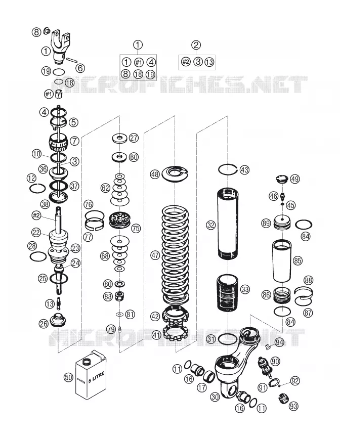 AMORTISSEUR (PIECES) KTM MOTO 625 2007 LC4  625 SXC