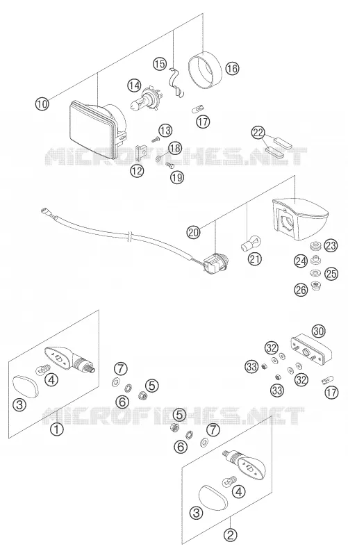 PHARE / FEU ARRIERE KTM MOTO 625 2006 LC4  625 SXC