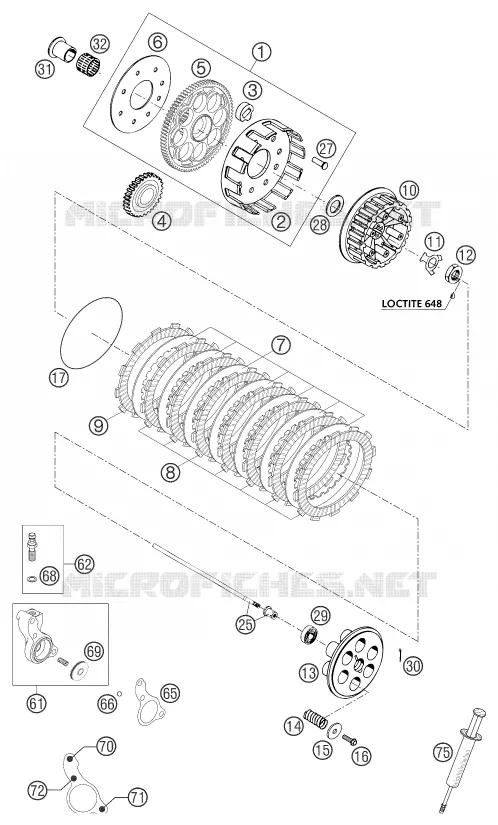 EMBRAYAGE KTM MOTO 625 2004 LC4  625 SXC