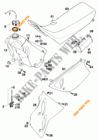 RESERVOIR / SELLE pour KTM 620 SUPER-COMP WP/ 19KW de 1995