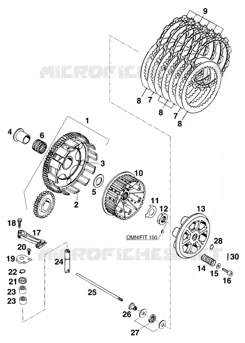 EMBRAYAGE KTM MOTO 620 1994 ENDURO  620 SUPER-COMP WP/ 19KW