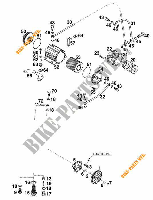 POMPE A HUILE pour KTM 620 SUPER-COMP WP/ 19KW de 1994