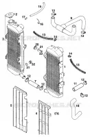 CIRCUIT DE REFROIDISSEMENT pour KTM 620 SUP-COMP 20KW de 1999