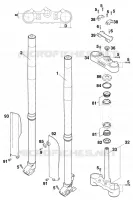 FOURCHE / T DE FOURCHE pour KTM 620 SUP-COMP 20KW de 1999