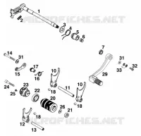 MECANISME DE SELECTION DE VITESSES pour KTM 620 SUP-COMP 20KW de 1999