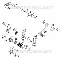 MECANISME DE SELECTION DE VITESSES pour KTM 620 SUP-COMP 20KW de 1999