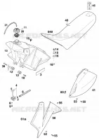 RESERVOIR / SELLE pour KTM 620 SUP-COMP 20KW de 1999
