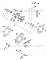 ROUE ARRIERE pour KTM 620 SUP-COMP 20KW de 1999