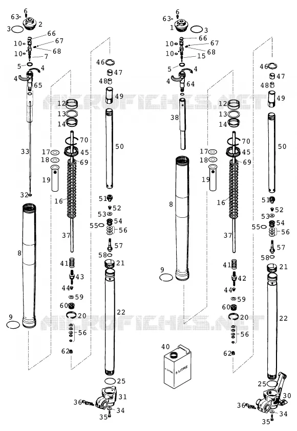 FOURCHE (PIECES) KTM MOTO 620 1999 ENDURO  620 SUP-COMP 20KW