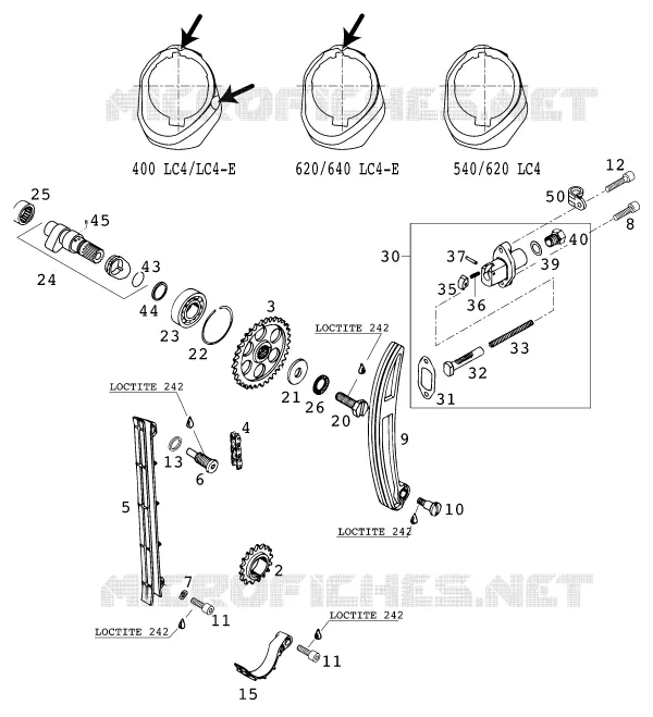 DISTRIBUTION KTM MOTO 620 2000 LC4  620 SC