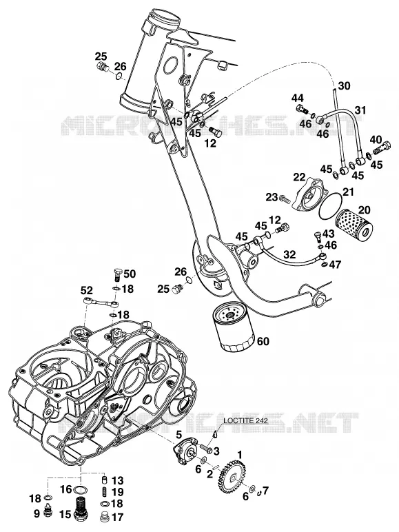 POMPE A HUILE KTM MOTO 620 1996 LC4  620 RXC-E