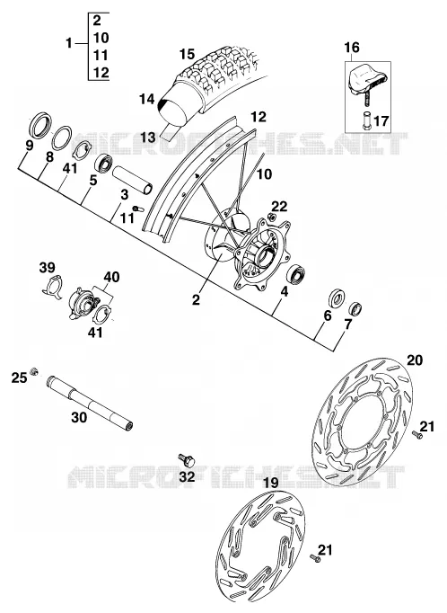 ROUE AVANT KTM MOTO 620 1996 LC4  620 EGS WP