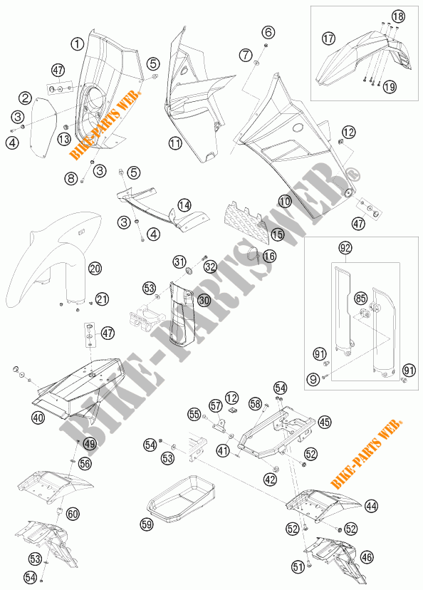 PLASTIQUES pour KTM 690 RALLY FACTORY REPLICA de 2010