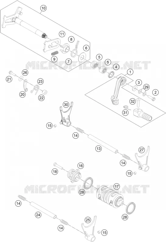 MECANISME DE SELECTION DE VITESSES KTM MOTO 450 2015 RALLY  450 RALLY FACTORY REPLICA