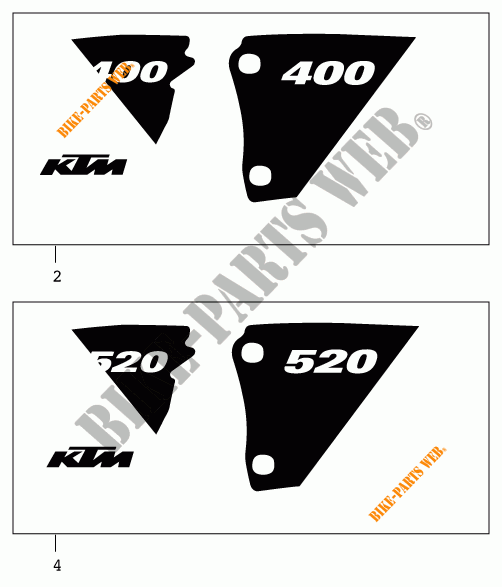 AUTOCOLLANTS pour KTM 540 SXS RACING de 2001