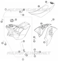 RESERVOIR / SELLE pour KTM 530 EXC-R SIX DAYS de 2008