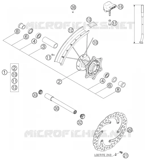 ROUE AVANT KTM MOTO 525 2006 EXC  525 EXC RACING