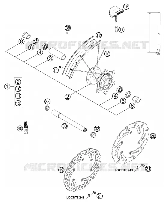 ROUE AVANT KTM MOTO 525 2003 EXC  525 EXC-G RACING
