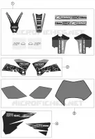 AUTOCOLLANTS pour KTM 525 EXC FACTORY RACING de 2007