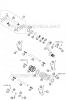 MECANISME DE SELECTION DE VITESSES pour KTM 525 EXC FACTORY RACING de 2007