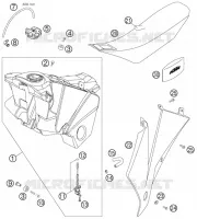 RESERVOIR / SELLE pour KTM 525 EXC FACTORY RACING de 2007
