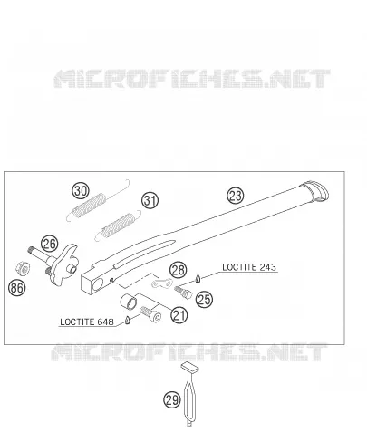 BEQUILLE LATERALE / CENTRALE KTM MOTO 525 2007 EXC  525 EXC FACTORY RACING