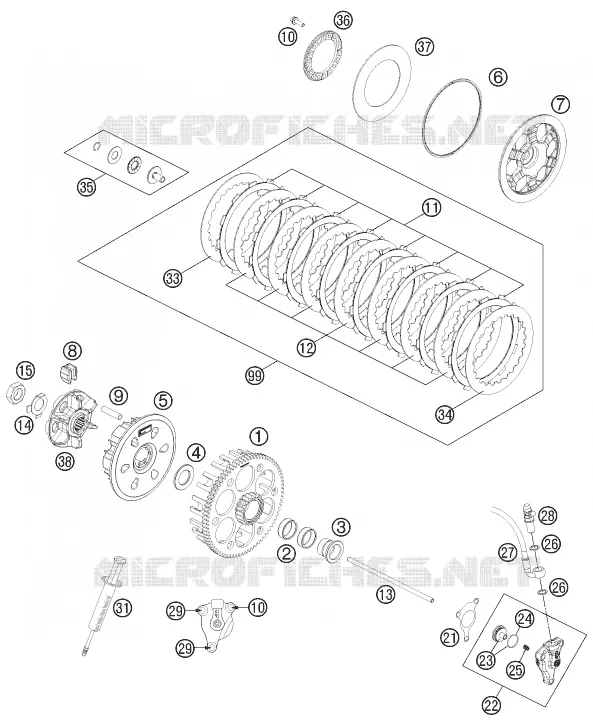 EMBRAYAGE KTM MOTO 500 2013 EXC  500 EXC SIX DAYS
