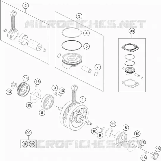 VILEBREQUIN / PISTON KTM MOTO 500 2018 EXC-F  500 EXC-F