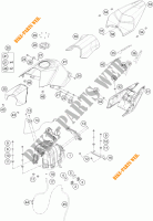 RESERVOIR / SELLE pour KTM RC 390 WHITE ABS de 2015