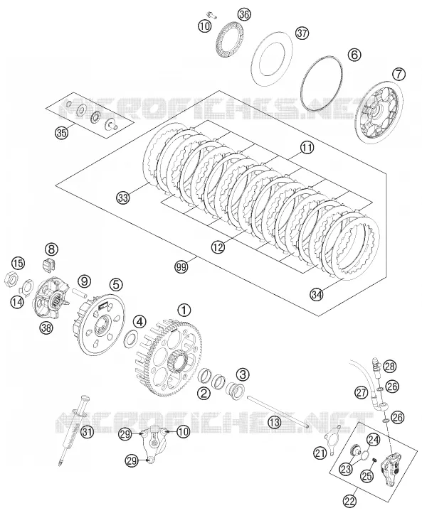 EMBRAYAGE KTM MOTO 500 2015 EXC  500 EXC