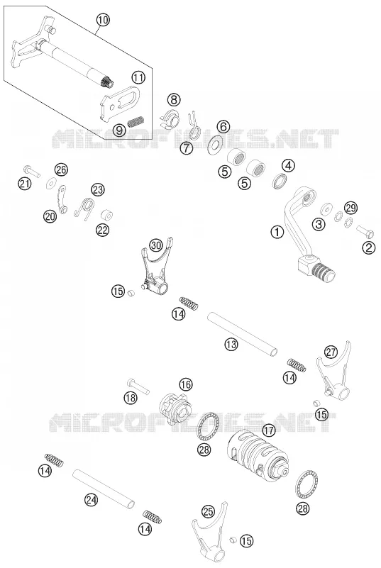 MECANISME DE SELECTION DE VITESSES KTM MOTO 500 2012 EXC  500 EXC