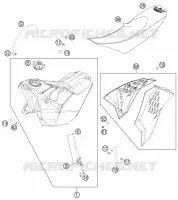 RESERVOIR / SELLE pour KTM 300 EXC FACTORY EDITION de 2011