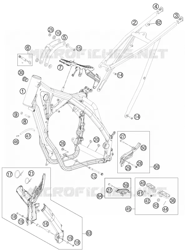 CADRE KTM MOTO 300 2012 EXC  300 EXC SIX DAYS