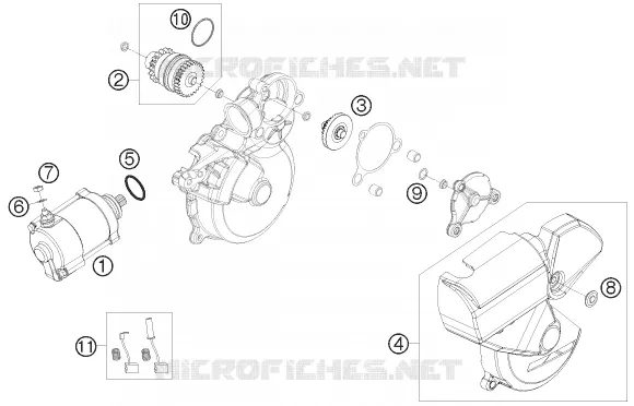 DEMARREUR ELECTRIQUE KTM MOTO 300 2011 EXC  300 EXC-E SIX DAYS