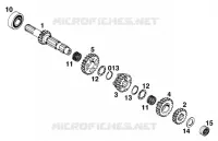 BOITE DE VITESSES   ARBRE PRIMAIRE pour KTM 300 EXC MARZOCCHI/OHLINS de 1996