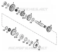 BOITE DE VITESSES   ARBRE SECONDAIRE pour KTM 300 EXC MARZOCCHI/OHLINS de 1996