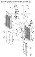 CIRCUIT DE REFROIDISSEMENT pour KTM 300 EXC MARZOCCHI/OHLINS de 1996