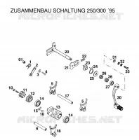MECANISME DE SELECTION DE VITESSES pour KTM 300 EXC MARZOCCHI/OHLINS de 1996