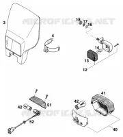 PHARE / FEU ARRIERE pour KTM 300 EXC MARZOCCHI/OHLINS de 1996