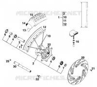 ROUE AVANT pour KTM 300 EXC MARZOCCHI/OHLINS de 1996